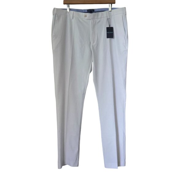 Peter Millar White Surge Performance Flat Front Trouser Men's Size 38x32